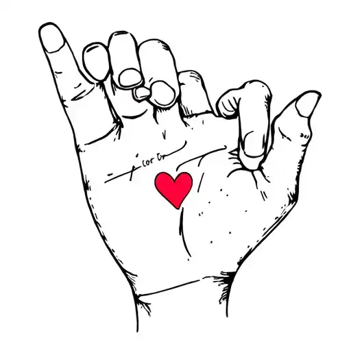 middle finger heart say i love you to my brother tattoo design idea