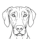 weimaraner dog face tattoo design idea