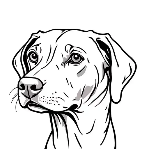 weimaraner dog face tattoo design idea