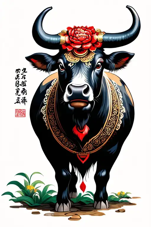 Chinese ox tattoo design idea
