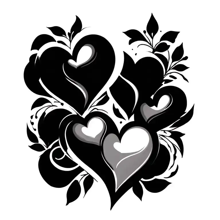 3 hearts connected tattoo design idea