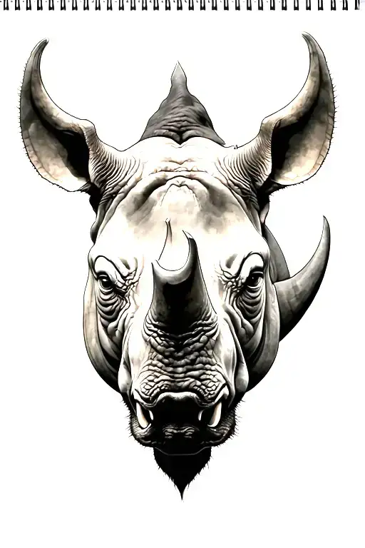 Rhino head tattoo tattoo design idea
