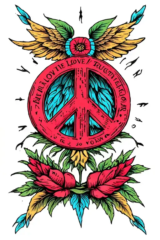 truth love peace symbol tattoo design idea