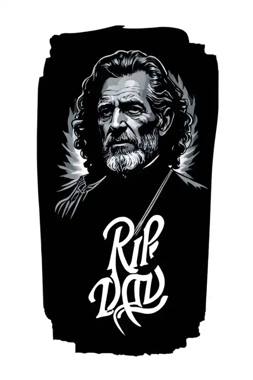 rip dad memorial tattoo design idea