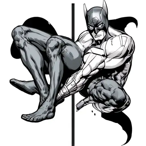 marvel vs dc comics legs driving tattoo design idea