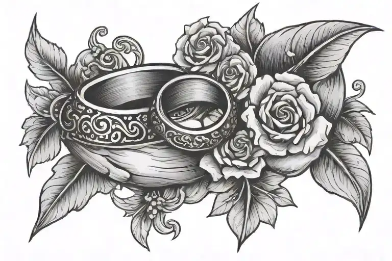 wedding ring on finger tattoos tattoo design idea