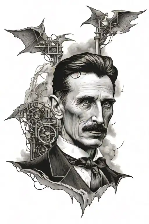 Nikola Tesla tattoo design idea
