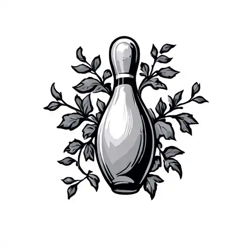 Bowling Pin with vine tattoo design idea