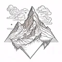 matterhorn triangle border tattoo design idea