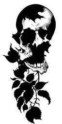 organic skull tattoo design idea