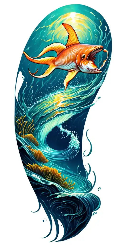 ocean floor tattoo design idea