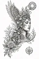 winter solstice, goddess, tattoo design idea