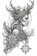 winter solstice, goddess, tattoo design idea