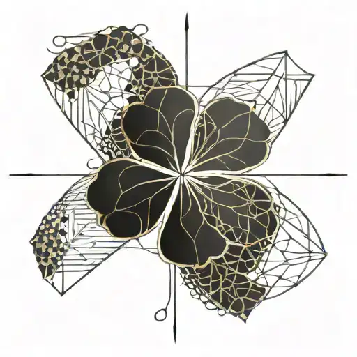 four leaf clover tattoo design idea