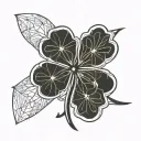 four leaf clover tattoo design idea