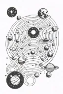 Galaxy themed solar system tattoo design idea