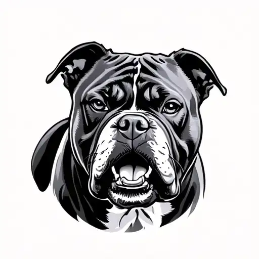 Angry Pitbull tattoo design idea