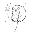Cat In Space tattoo design idea