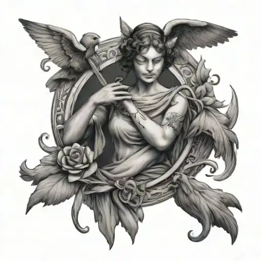 stoic virtues courage wisdom temperance justice tattoo design idea
