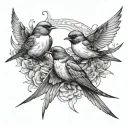 three swallows tattoo design idea