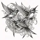 three swallows tattoo design idea