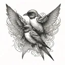 three swallows tattoo design idea