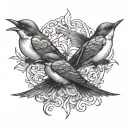 three swallows tattoo design idea