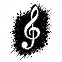 treble clef + scale sign tattoo design idea