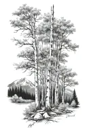 aspen trees tattoo design idea