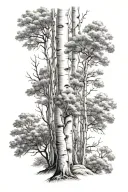 aspen trees tattoo design idea