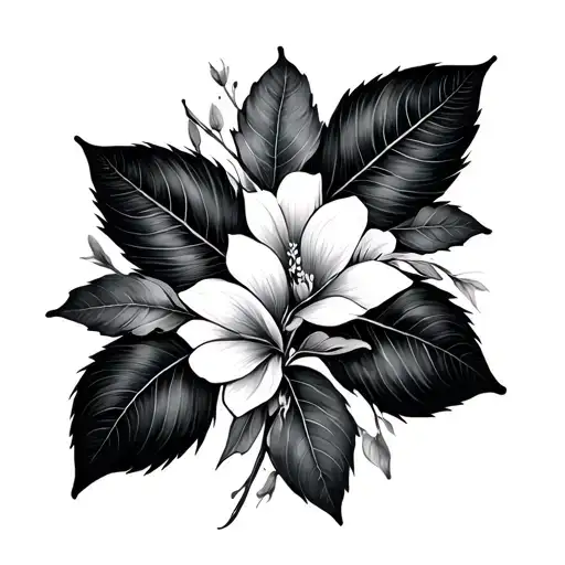 jade leaf arrangements tattoo design idea