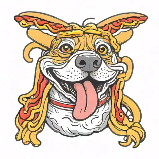 funny hotdog tattoo design idea