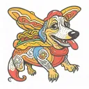 funny hotdog tattoo design idea