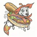 funny hotdog tattoo design idea