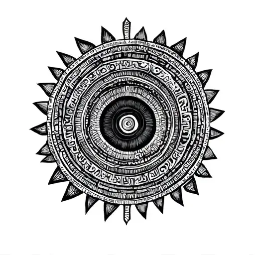 Mayan circle complex codex tattoo design idea