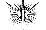 Broken double edge sword tattoo design idea