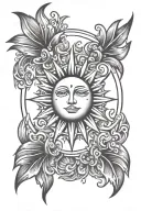 simple sun shining tattoo design idea
