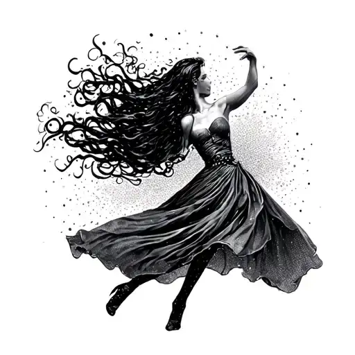 "Dancing in my storm" phrase tattoo design idea