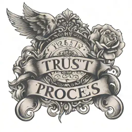 trust in process written tattoo design idea