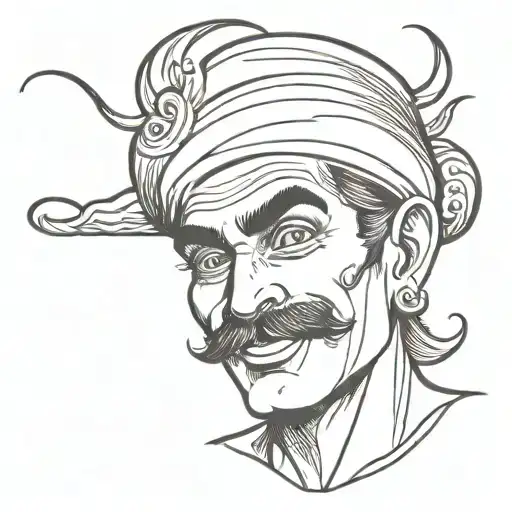 male genie face with a slight smile tattoo design tattoo design idea