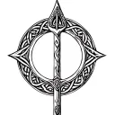 viking Celtic border circle. only. remove object in the center of border circle. white center open center. tattoo design idea