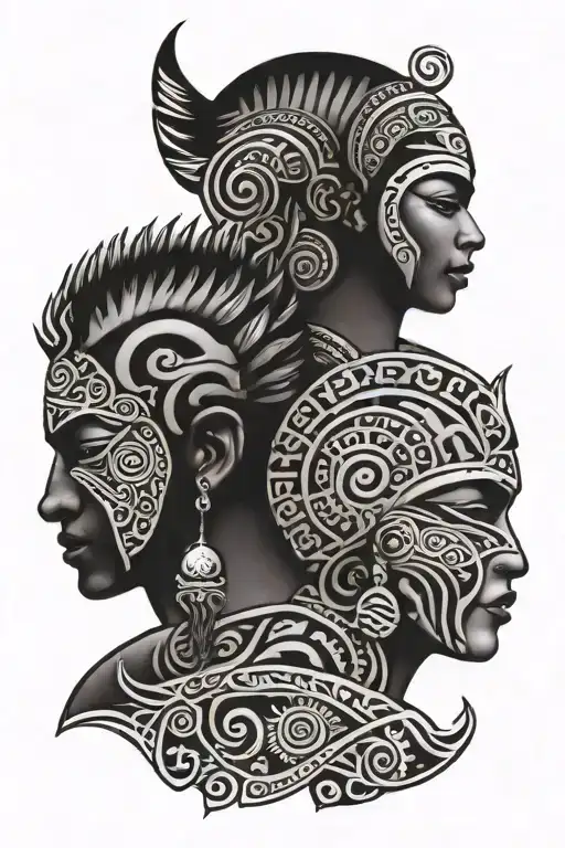 maori and mendela tattoo design idea