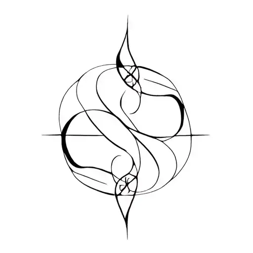 capricorn, aries, scorpio, pisces symbol intertwined tattoo design idea