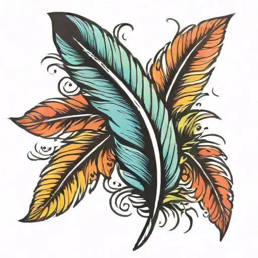 blessed but not finished feather tattoo design idea