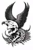 eagle, Tribal, wolf, and steer skull totem tattoo design idea