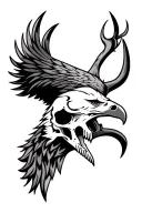 eagle, Tribal, wolf, and steer skull totem tattoo design idea