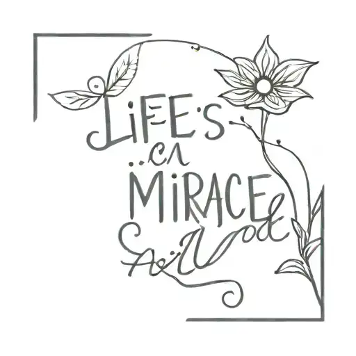 life's a miracle tattoo design idea