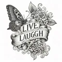 live, laugh, love tattoo design idea