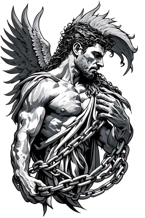 Prometheus chained tattoo design idea