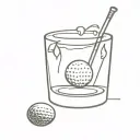 golf and bourbon glass tattoo design idea